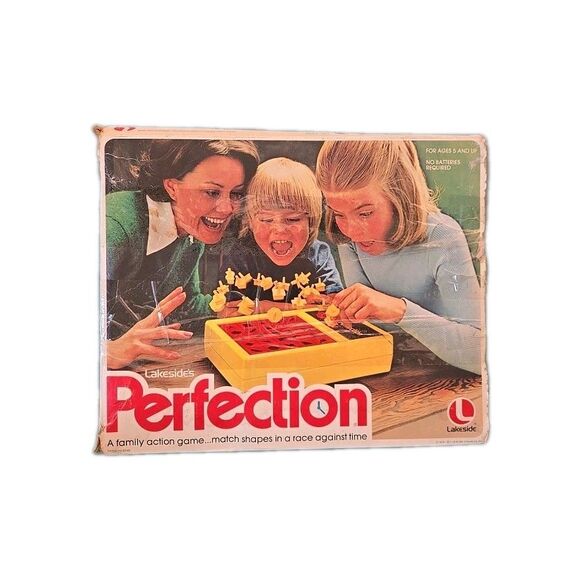 Vintage 1975 Lakeside’s Perfection Game #8370 Ages 5+ Vtg 70s Nostalgia Anxiety - Picture 1 of 12